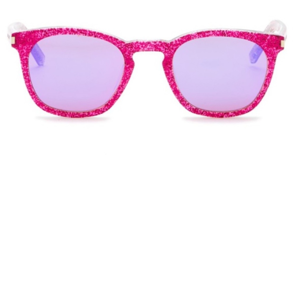Saint Laurent pink fuscia sunglasses with glitter frame